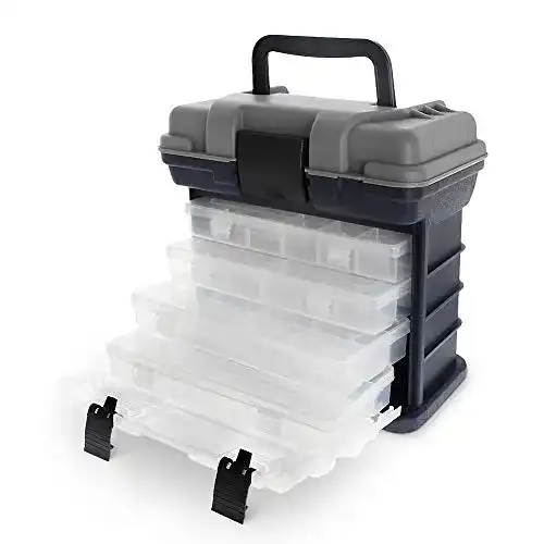 Angelkoffer Croch mit 4 Aufbewarhungsbox für Angelzubehör und Köder