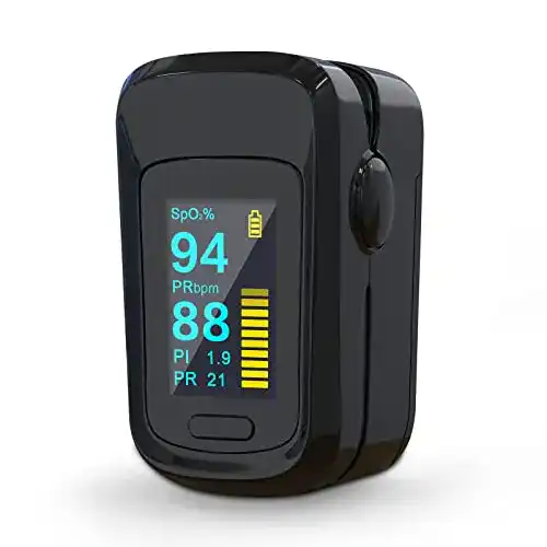 Pulsoximeter MOMMED, Finger mit Alarm, OLED Anzeige