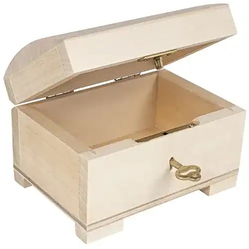 Schatulle Creative Deco Kleine Holzkiste Schatztruhe mit Deckel