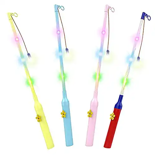Laternenstab Hianjoo Kinder mit LED für St Martin, 4 Pack