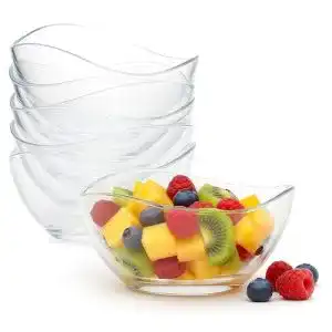 Salatteller 6 Tlg. 310 ml Glasschüssel Servierschalen Set