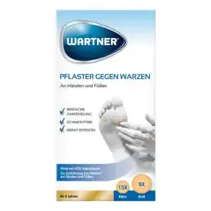 Warzenmittel WARTNER Pflaster gegen Warzen – 15x klein, 9x groß