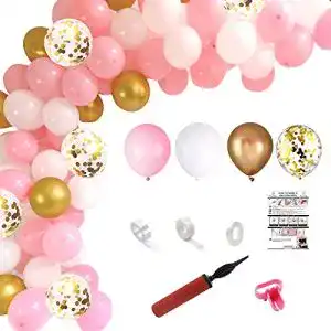 Ballonbogen Party Plenty Rosa Kit und Ballonpumpe Mädchen Set