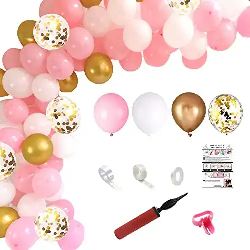 Ballonbogen Party Plenty Rosa Kit und Ballonpumpe Mädchen Set
