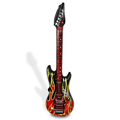 Aufblasbare Gitarre Aliki Luftgitarre Airguitar Flammen