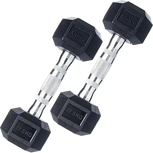 Kurzhanteln POWRX Hexagon 2er Set gummiert | Hantel-Set