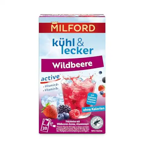 Milford-Tee Milford kühl & lecker active Wildbeere, 20 Teebeutel