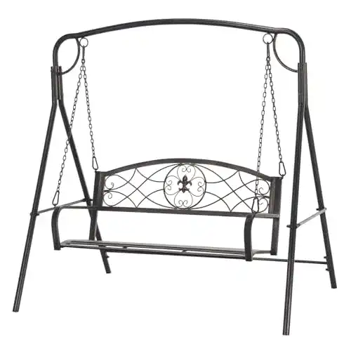 Schaukelbank Outsunny Gartenschaukel für 2 Personen, Metall