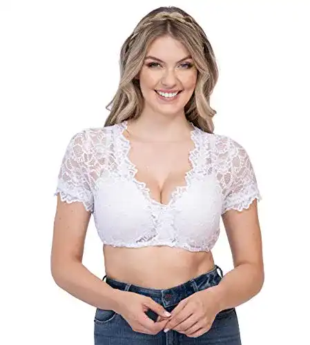 Dirndlbluse Schöneberger Trachten Couture aus Spitze Kurzarm