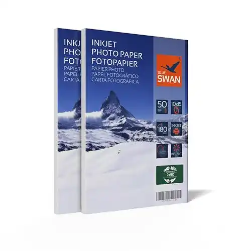 Fotopapier 10×15 BLUE SWAN 100 Blatt cm, 180g/qm, highglossy