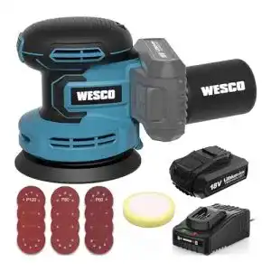 Akku-Exzenterschleifer WESCO Exzenterschleifer Akku, 18V 2.0Ah
