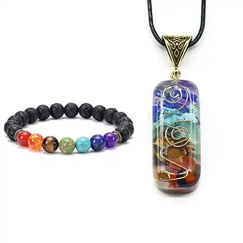 Chakra-Armband MIRFURT 7 Chakra Kristall Anhänger Halskette