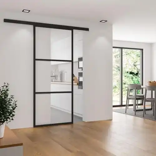 Glastür inova Glasschiebetür klar 880×2035 mm Alu Rahmen