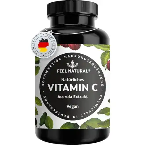 Vitamin C Feel Natural Acerola Kapseln, 180 vegane Kapseln