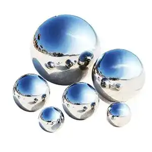 Rosenkugel LANUCN Groß Gartenkugel Silber Edelstahl, 6pcs Mix