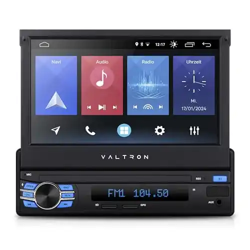 Autoradio mit ausfahrbarem Display VALTRON FX-750HD 1-DIN-Multimedia