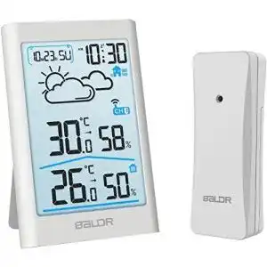 Wetterstation TEKFUN Funk mit Außensensor, Digital Thermometer