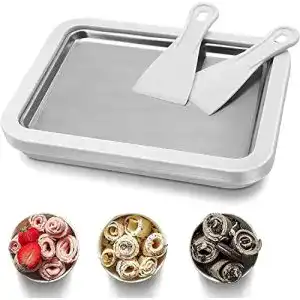 Eisplatte BUTKKXY Eismaschine/gerollte Eiscreme Maker Spaß DIY