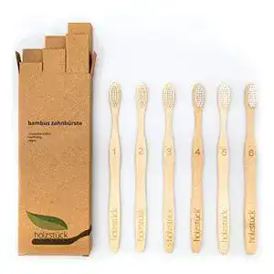 Bambus-Zahnbürste holzstück 6er Pack Bambus Zahnbürsten hart