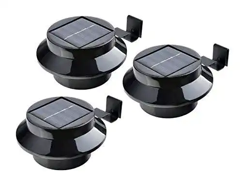 Dachrinnen-Leuchten Bonetti Solar Dachrinnen-Leuchte / 3-er Set/Schwarz oder Weiß/kabellos/Dachrinnenbeleuchtung