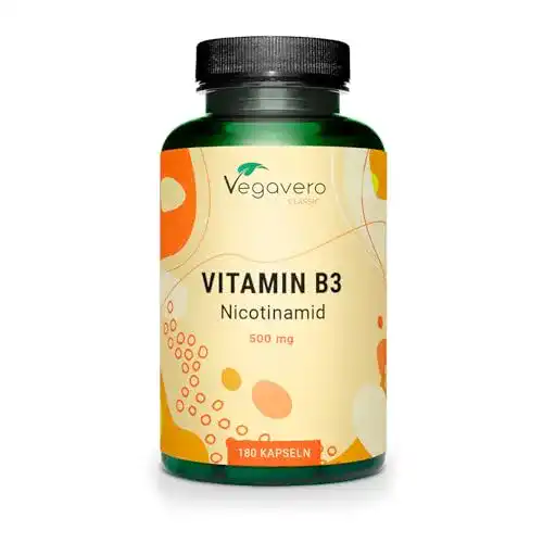 Vitamin B3 Vegavero ® 500 mg pro Kapsel hochdosiert, 180 Kaps.