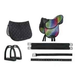 Reitsattel HKM 10604 Shettysattel-Set Colourful, Sattelgurt