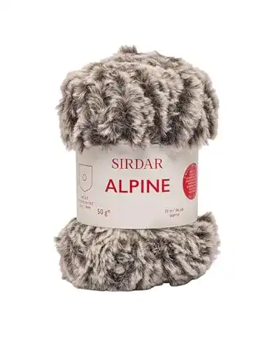 Flauschwolle Sirdar Alpine Luxe Kunstfellgarn, 50 g, Brindle