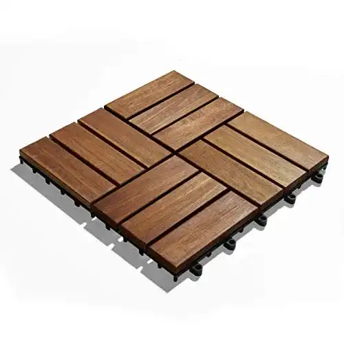 Holzfliesen Balkon Gartenfreude 6600-1002 Bodenfliesen, braun