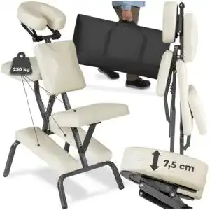 Massagestuhl TecTake Tattoostuhl + Tasche (Beige)