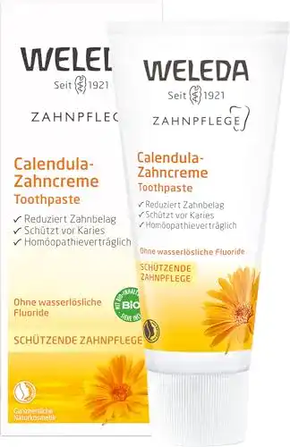 Milde Zahnpasta WELEDA Bio Calendula Zahncreme, Naturkosmetik