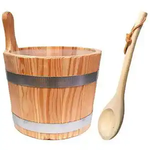 Saunakübel SudoreWell ® – Set 5tlg. – aus Lärchenholz + Einsatz