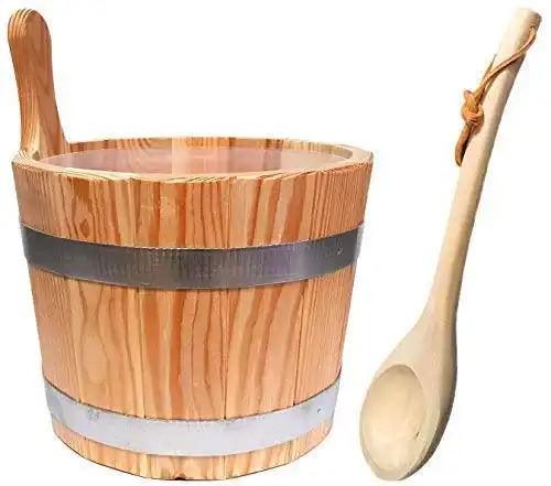 Saunakübel SudoreWell ® – Set 5tlg. – aus Lärchenholz + Einsatz
