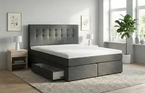 Boxspringbett 140×200 Tesla Dreams Ankona, Schublade, 7 Zonen