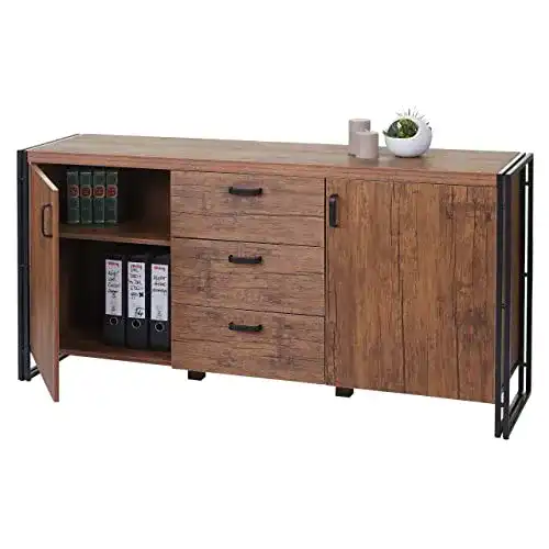 Kommode industrial Mendler Sideboard HWC-A27, 80x160x40cm