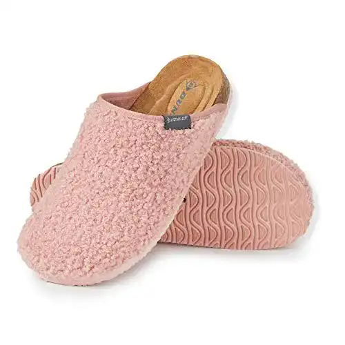 Hausschuhe Damen Dunlop Pantoffeln mit rutschfester Sohle