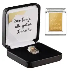 Goldbarren 1 g Goldstücke24 Gold zur Taufe inkl. Etui
