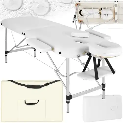 Kosmetikliege TecTake Mobile Aluminium Massageliege 2 Zonen