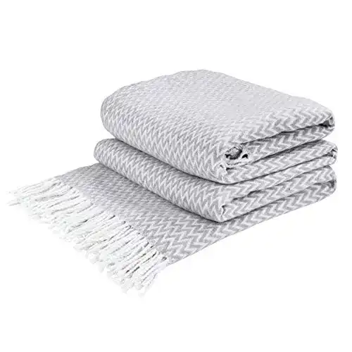 Sofadecke LoveYouHome Ecken Chevron Baumwolle 140×200 cm