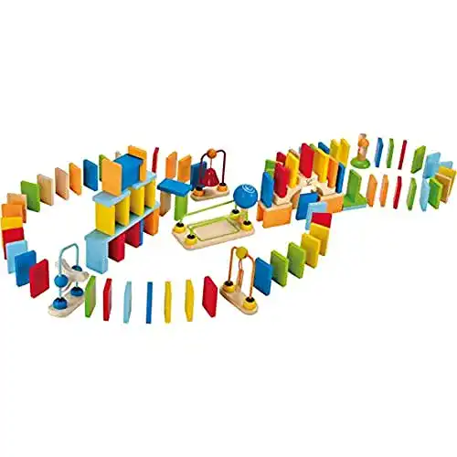 Dominosteine Hape Domino-Set aus Holz, 107 stabil Steine