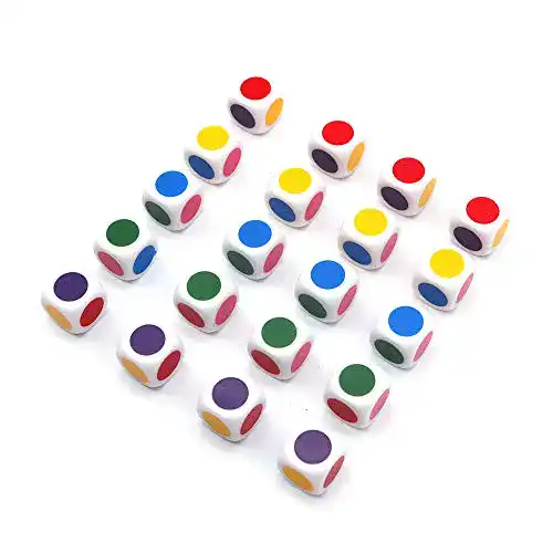 Farbwürfel DollaTek 20PCS mit Punkten Anpassbare Würfel