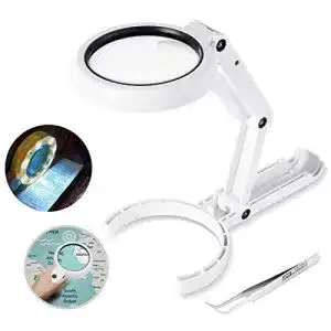 Beleuchtete Lupe O’woda Handlupe mit 8 LED Licht, 5X 11X Lupe