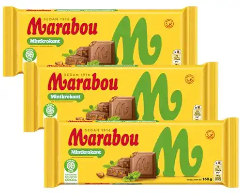 Marabou-Schokolade Marabou Mintkrokant 200g, 3er Pack