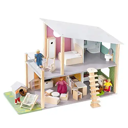 Puppenhaus Holz Howa Puppenhaus Nelly aus Holz mit 23 TLG