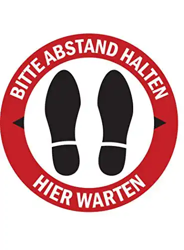 Bodenaufkleber Abstand halten SEEM 8 Stück Abstand Halten