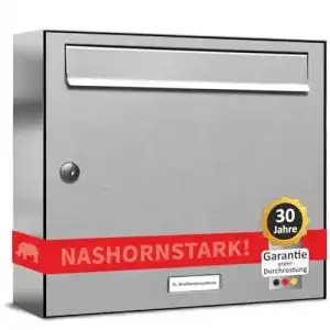 Edelstahl-Briefkasten AL Briefkastensysteme, modern Aufputz