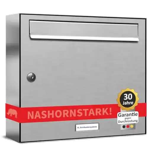 Edelstahl-Briefkasten AL Briefkastensysteme, modern Aufputz