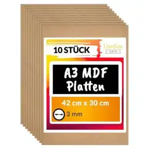 MDF-Platten Creative Deco 10 x A3 MDF Platten 420 x 300 x 3 mm