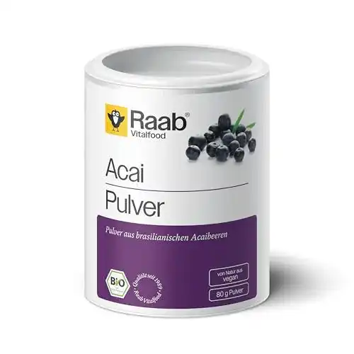 Acai-Beere Raab Vitalfood Bio Acai-Pulver mit Polyphenolen, 80 g