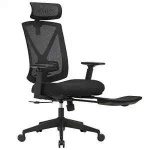 Songmics-Stuhl SONGMICS Bürostuhl mit Fußstütze