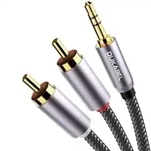 Audiokabel DuKabel Chinch auf Klinke 3,5 Cinch Kabel, 1,2m